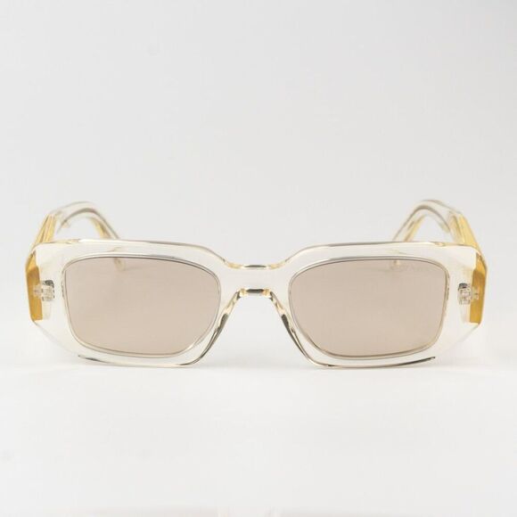 NEW Prada PR17WS 19X30N Transparent Champagne Mirror Rectangle Sunglasses - Picture 4 of 11